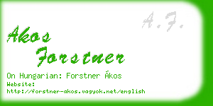 akos forstner business card
